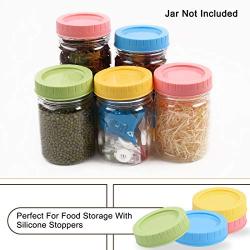 uxcell 16 Pack Colored Plastic Regular Mouth Mason Jar Lids with Sealing Rings Food Storage Caps for Mason Canning Ball Jars