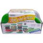 30 Piece Plastic Food Container Set - 15 Plastic Storage Containers with Green Lids