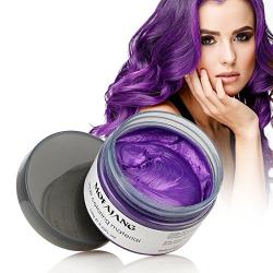 MOFAJANG Hair Coloring Wax, Disposable Instant Matte Hairstyle Mud Cream Hair Pomades for Men Women to Cosplay Nightclub Masquerade Transformation, Purple