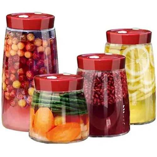Glasbehälter, Küchen-Food-Behälter, Lagerbehälter für Gewürze/Hafer/Bohnen/Obst