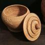 Rattan Woven Temple Shape Puer Tea Cake Tin Box Container Jar Organizador Tank Jug Sundries Organizer Rattan Basket Storage Jars,L 26 X 26 Cm