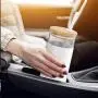Glas Trinkbecher 20oz mit Silikon-Podest-Griff, Bambusdeckel und abnehmbarer weicher Isolierschicht - BPA-frei