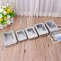 Milue Rectangular Tin Silver Storage Box Case Organizer with Half Clear Window Lid (04#)