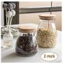 LEGOU Kitchen Food Containers,Glass Food Storage Jar with Airtight Seal Bamboo Lid - Modern Design Clear Food Storage Canister for Serving Tea, Coffee, Spice and More