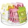 Tournebroche en Plastique Transparent Résistant mDesign pour Armoires, Cellier, Réfrigérateur, Plan de Travail - Organisateur Rotatif Portable pour Épices, Condiments, Fournitures de Pâtisserie