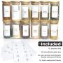 12 Piece- Eco-friendly Bamboo Lid Glass Spice Jar Set with 84-Minimalist Pre-Printed Waterproof Spice Labels, 16-Blank Labels– For Spices, Seasoning, Herb Storage and Kitchen Organization