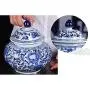 Ceramic Vase LJIANW Peony Porcelain Tea Tin/Tea Storage/Tea Caddy/Tea Canister/Helmet-Shaped Temple Display Jar, 4 Sizes (Color : Blue, Size : 20x19.5cm) Ceramic Vase LJIANW Peony Porcelain Tea Tin/Tea Storage/Tea Caddy/Tea Canister/Helmet-Shaped Temple Display Jar, 4 Sizes (Color : Blue, Size : 20x19.5cm)