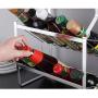 Stainless Steel Freestanding Spice Rack Organizer, Jar Cans Bottles Storage Shelf Holder for Home Bathroom, Kitchen Countertop Shelf (Color : Black, Size : 35 x 18 x 40 cm)