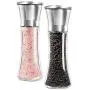 JUSTDOLIFE Pepper Mill Set Fashion Pepper Grinder Tall Glass Body Premium Stainless Steel Salt Mill 2 Pcs JUSTDOLIFE Pepper Mill Set Fashion Pepper Grinder Tall Glass Body Premium Stainless Steel Salt Mill 2 Pcs