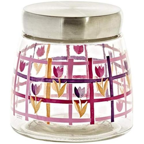 Sahara Storage Jar, Candy Jar with Aluminium Lid, Collection &quotNadia" , modern and unique style (ART GLASS powered by CRISTALICA)