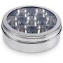 Zinel Stainless Steel Spice Box/Masala Dabba with 7 Comparments and Transparent Lid, 16cm