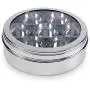 Zinel Stainless Steel Spice Box/Masala Dabba with 7 Comparments and Transparent Lid, 16cm