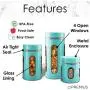AIR-TIGHT KITCHEN CANISTER SET By Premius, 3-Piece Glass and Metal Canisters, Quick Access And Space Saving, Great Safe And Fresh Food, Convenient Sizes, Modern Design (Turquoise Blue) AIR-TIGHT KITCHEN CANISTER SET By Premius, 3-Piece Glass and Metal Canisters, Quick Access And Space Saving, Great Safe And Fresh Food, Convenient Sizes, Modern Design (Turquoise Blue)
