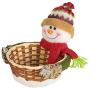 m?kvfa Christmas Candy Basket Candy Storage Decoration Santa Claus Storage Basket Home House Decor Xmas Gifts (Snowman)