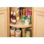mDesign Plastic Kitchen Cabinet Lazy Susan Storage Organizer Bin with Handle - Medium Pie-Shaped 1/6 Wedge, 4" Deep Container - Organize Snacks, Food Packets, Pasta, Condiment Jars, Coffee - Clear
