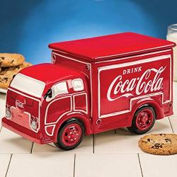 Coca-Cola Coke Delivery Truck Ceramic Cookie Jar Collectible Kitchen Accent