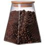 Square Glass Sealed Storage Jar Coffee Milk Powder Canned Grain Storage Tank Tea Candy Food Storage Tank,Dark Khaki