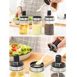 SAIrch Glass Cruet Kitchen Condiment Tank Salt Storage Box Seasoning Jar Household Items Sealed Ketchup Bottle, for Home, Restaurant