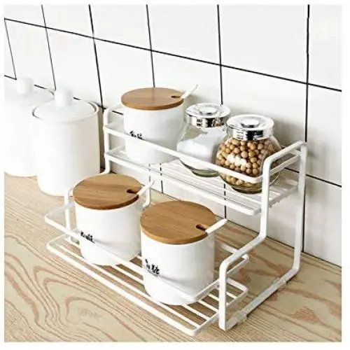 Organisateur de comptoir de cuisine YLKCU, étagères à épices, étagère à vin, rangement de cuisine, support de bouteilles, étagère de comptoir, blanc Organisateur de comptoir de cuisine YLKCU, étagères à épices, étagère à vin, rangement de cuisine, support de bouteilles, étagère de comptoir, blanc