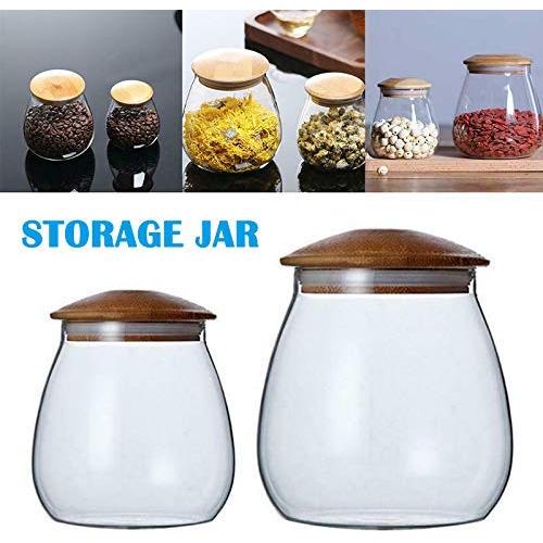ALEXTREME Storage Jar, Food Storage Container, Glass Jar, 800ml/400ml Preserve Jars Glass Food Airtight Kitchen Glass Storage Containers