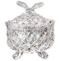SOCOSY Royal Embossed Crystal Glass Candy Box with Lid Footed Jewelry Box Candy Jar Bowl Wedding Candy Buffet Jars Kitchen Storage Jar