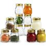 Glass Jars 5 Ounce Mini (12-Pack) with Metal Airtight Lid Crafts Spices Dry Food Storage Clear