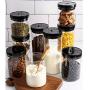 WH- Kitchen Glass Jar With Lid In Sealed Milk Tea, Coffee Beans Cereals Classified Storage Means To Store 3/4 (Color : 3 packs)