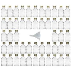 Viva Haushaltswaren 20 ml for 50 Mini Glass Bottles with Screw Tops for Self-Filling incl. Filling Funnel Diameter 5 cm