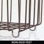 mDesign Metal Kitchen Pantry Food Storage Organizer Bin Basket - Modern Farmhouse Decor Wire Grid Design - Organization for Cabinets, Shelves, Countertops - X Long Container, 2 Pack - Bronze