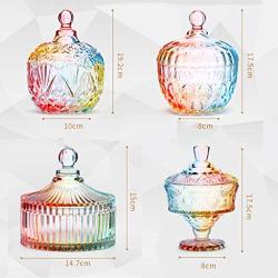 Food Storage Containers Creative Glass Candy Jar Home European Style Covered Storage Box Leak Proof Airtight (Color : B)