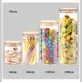 Food Storage Cereal Container Air Tight Canisters With Bamboo Lids Glass Jars Kitchen Storage Containers,750Ml (8.5X16.5Cm)