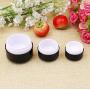 6PCS 5ML 0.2OZ Black Empty Plastic Cream Bottles with Screw Cap Portable Refillable Durable Cosmetic Container Case Jar Pot Face Cream Holder for Travel Vacation Daily Life