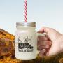 Green My Daddy Is A Truck Driver WhatS Your Daddy Do? Frosted Glass Mason Jar With Straw