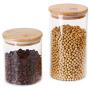 Coolbros Glass Storage Jar, Kitchen Food Containers, Food Storage Container Canister Jar with Bamboo Lid Silicone Sealing,20.5CM10CM,1600ML(54 OZ)