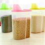 IETONE Rice Bin, Large BPA -Free Plastic Food Saver, Kitchen Food Cereal Storage Containers with Graduated Cap, Set of 3, Pink, Green, and Yellow