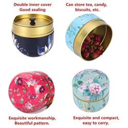 6 PCS Tinplate Empty Tins, Home Kitchen Storage Containers, Reusable Tin Cups Jars for DIY Candles, Dry Storage, Spices, Tea, Coffee, Cookies, Camping, Candy, Wedding Party Favors, and Gifts