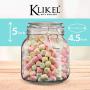 Klikel Square Glass Kitchen Storage Canister Jars - Crystal Clear Food Storage Jars with Clear Lid and Bail & Trigger Hermetic Seal - 25oz, (Set of 2)