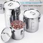 Food Storage Containers Jar 304 Stainless Steel with Lids Airtight Bpa Free Large, Cookie Jar Cereal Coffee Storage Containers Jar for Kitchen Pantry Organization Canister Candy Bulk, 5L/10L/18L