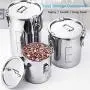Contenants de conservation alimentaires en acier inoxydable 304 avec couvercles, sans BPA, grands, pot à biscuits, pot à céréales, pot à café, contenants pour garde-manger, bocaux pour bonbons, 5L/10L/18L Contenants de conservation alimentaires en acier inoxydable 304 avec couvercles, sans BPA, grands, pot à biscuits, pot à céréales, pot à café, contenants pour garde-manger, bocaux pour bonbons, 5L/10L/18L
