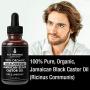 100% Organic Cold-Pressed Jamaican Black Castor Oil (1fl Oz) by Hair Thickness Maximizer. Pure Unrefined Oils for Thickening Hair, Eyelashes, Eyebrows. Avoid Hair Loss, Thinning Hair for Men and Women