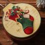 Starwak Christmas Round Iron Candy Cans,Cookie Jars,Cards Storage Box,Bulk Food Tins,Small Garbage Bins,Groceries Containers,Xmas Tree Hanging Ornament Decoration and Children Gift(Christmas Sock)