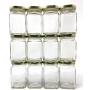 (12 Pack) 6 oz (190 ml) Victorian Square Glass Jar with Gold Metal Lid by Packaging For You