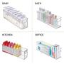 mDesign Stackable Plastic Kitchen Storage Organizer Container Bin with Handles - Holds Pint Size Mason Jars - for Pantry, Cabinets, Shelves, Refrigerator, Freezer - BPA Free - 16" Long - Clear