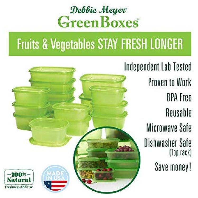 Debbie Meyer GreenBoxes 32 Piece Set – Keeps Fruits, Vegetables, Baked  Goods and Snacks Fresh Longer, Reusable, BPA Free, Microwave and Dishwasher