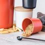 EKOBO Bambus Mini 8oz Lagerbehälter Set, 3er Set, Geschenkbox, BIOBU Eco-Material, Maße 3 1/8 x 3 1/3’, Sortierte Farben, 8 oz, Orange/Schwarz/Blau