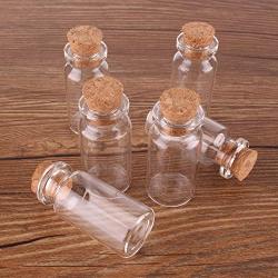 Size 224512.5mm 8ml Mini Glass Perfume Spice Bottles Tiny Jars Vials With Cork Stopper Pendant Crafts Wedding Gift 100pcs