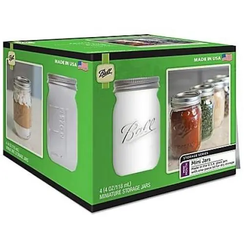Ball Glass Mini Storage Jars (Set of 4) Ball Glass Mini Storage Jars (Set of 4)