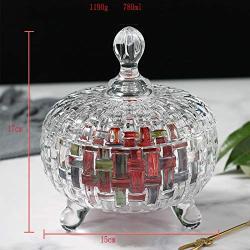 Yl Ly Lead-Free Crystal Candy Jar With Lid Candy Cans Snack Jar Sugar Cylinder Storage Tank Storage Box Dried Fruit Box With Lid Thick Bamboo