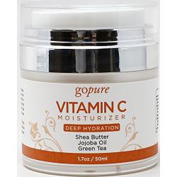 goPure Face Moisturizer with Vitamin C - Anti Aging Daily Facial Cream for Hydration, Wrinkles, Soft Skin - 1.7oz