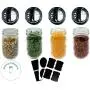 Jars à épices Jarming Collections - Mini Bouteilles Mason pour Épices 4 oz. Conteneurs d'Épices Vides avec Bouchons de Secouillage/Tampon Filetés Complète avec Étiquettes à Épices en Crayon pour Herbes et Épices Jars à épices Jarming Collections - Mini Bouteilles Mason pour Épices 4 oz. Conteneurs d'Épices Vides avec Bouchons de Secouillage/Tampon Filetés Complète avec Étiquettes à Épices en Crayon pour Herbes et Épices